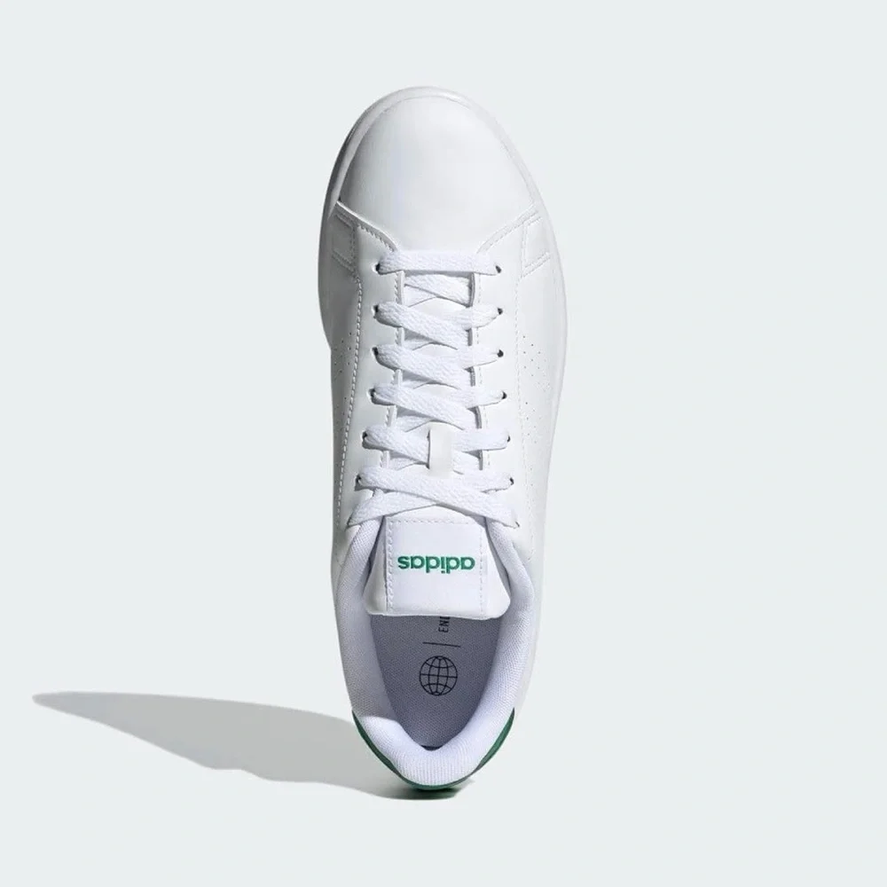 Adidas Advantage - Classic White with Green Detail - Picture 2 of 12